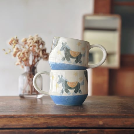 マグカップ“星の夜と馬”/Mug "Starry night and horse"