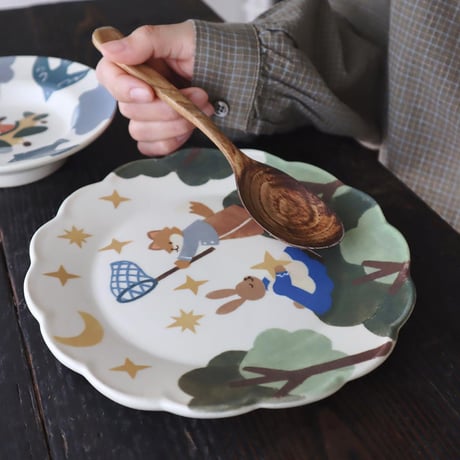 花プレート“星降る夜の日”/Flower Plate "Starry Night"