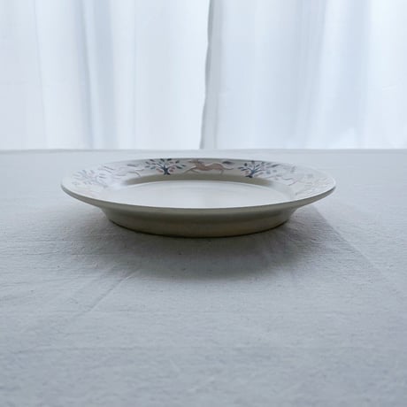 馬とリンゴの木のリム皿 7寸 / Horse and apple tree rim plate (m-size)
