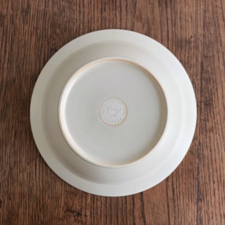 木馬・インコの深皿　6寸/Wooden horse parakeet deep plate