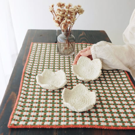 ニット陶器”豆皿”/Knitted pottery "small plate"