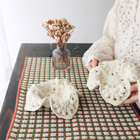 ニット陶器”皿”/Knitted ceramic "plate"