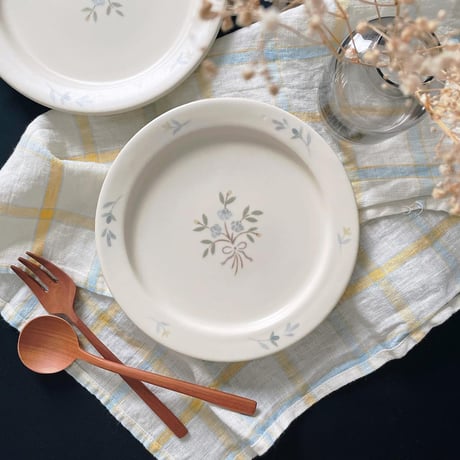 花束のリム皿　6寸/Bouquet rim plate