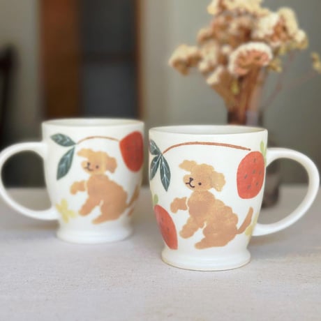 マグカップ”プードルといちご”/Mug "Poodle and Strawberry"