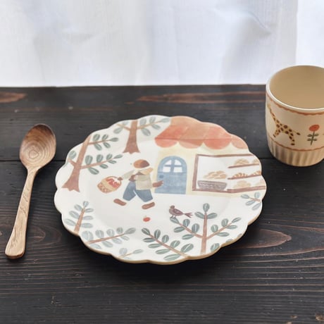 森のパン屋さんの花皿/Forest bakery flower plate