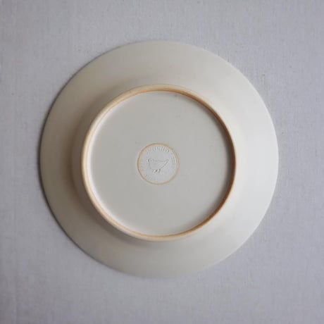 キツネとタンポポのリム皿/Fox and dandelion rim dish