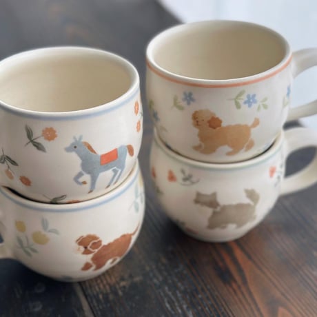 動物の丸マグカップいろいろ/Various animal mugs