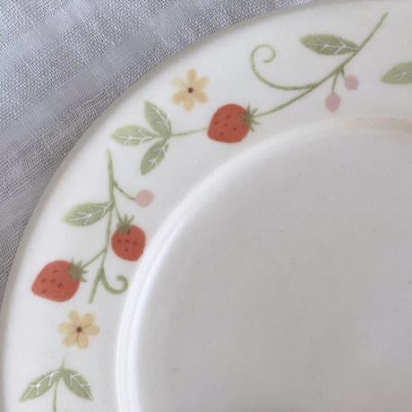 いちごのパスタ皿　7寸/strawberry plate