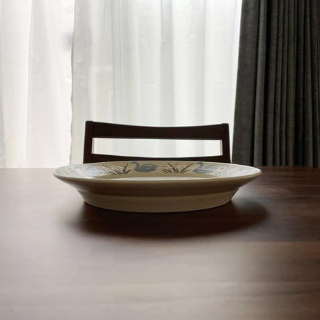 水鳥のリム皿 7寸 / Waterfowl rim plate (m-size)