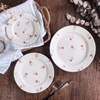 コロコロいちごリム皿/Korokoro Strawberry Rim Plate