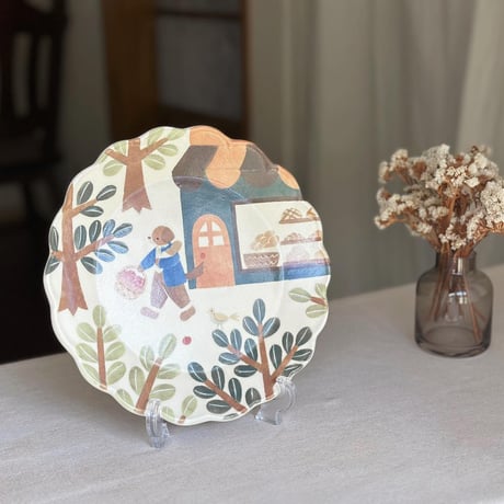 花プレート”森のパン屋さん”/Flower Plate "Forest Bakery"