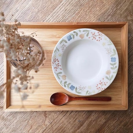 お花畑のリムボウル/Flower field rim bowl