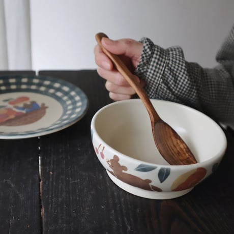 ボウル“くまとりんご”/Bowl "Bear and Apple"