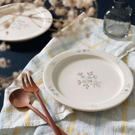 花束のリム皿　6寸/Bouquet rim plate