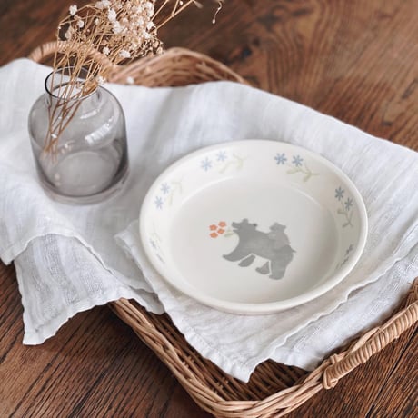 白くまの親子プレート　5寸/Polar bear parent and child plate