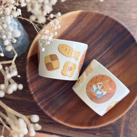 フリーカップ“ドーナツとねことクッキー”/Free cup "Donut, Cat and Cookie"