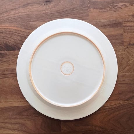 ピンクのお花のリム皿　7寸/Pink flower rim plate(m-size)