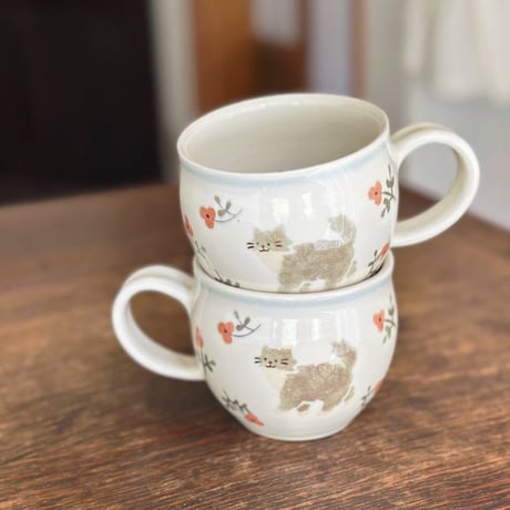 動物丸マグカップ　3種類/Animal round mugs - 3 types