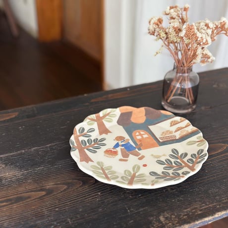 花プレート”森のパン屋さん”/Flower Plate "Forest Bakery"