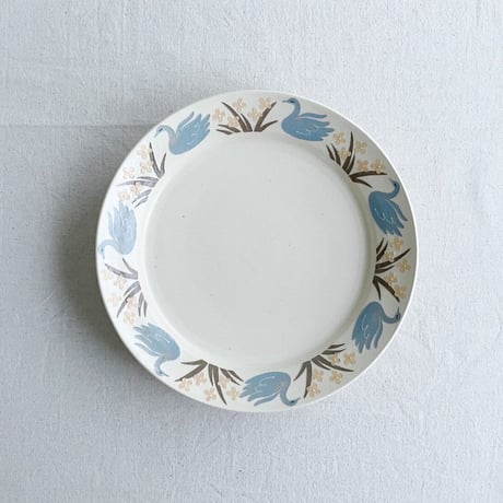 水鳥のリム皿 8寸 / Waterfowl rim plate (l-size)