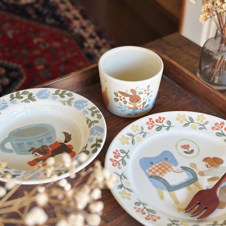 フリーカップ”うさぎとリース”/Free cup "Rabbit and Christmas wreath"