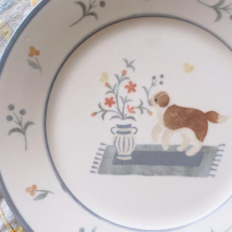 セントバーナードのリム皿　7寸/St. Bernard rim plate (m-size)