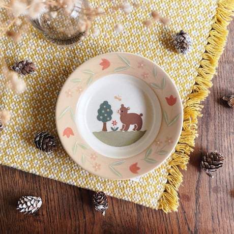 クマのリムボウル　5寸/bear rim bowl