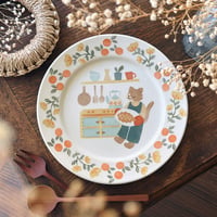 リムプレート”ねこと手作りパイ”/Rim Plate "Cat and Homemade Pie"