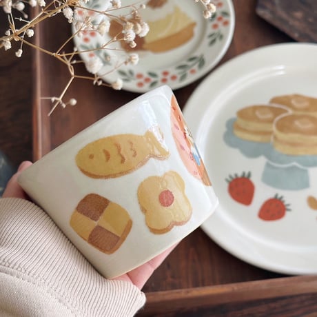 フリーカップ“ドーナツとねことクッキー”/Free cup "Donut, Cat and Cookie"