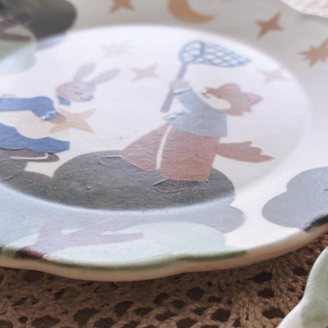 花プレート“星降る夜の日”/Flower Plate "Starry Night"