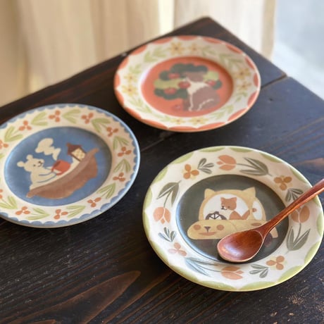 リムプレート”白くまとボート”/Rim plate "Polar bear and boat"