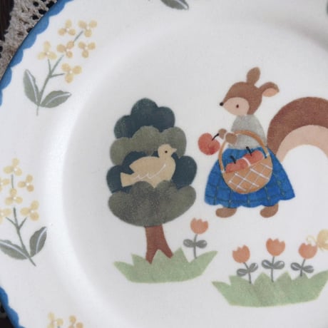 リスの森のお散歩パスタ皿　7寸/Squirrel Forest Walk Pasta Plate