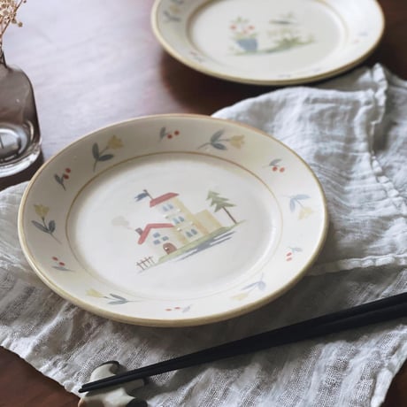 お家のリム皿　7寸/Home rim plate(m-size)