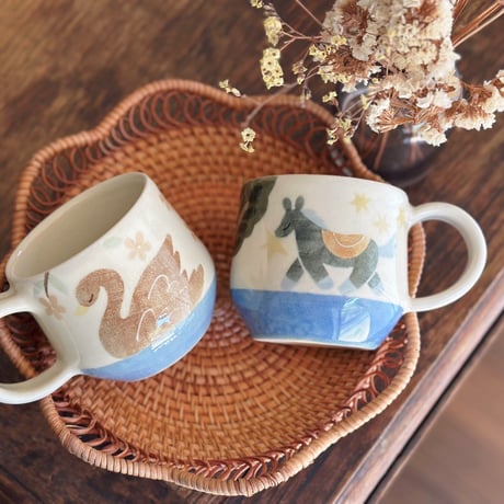 マグカップ“星の夜と馬”/Mug "Starry night and horse"