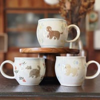 動物丸マグカップ　3種類/Animal round mugs - 3 types