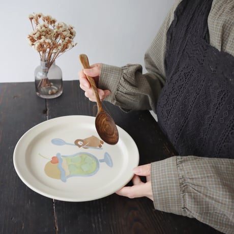 リム皿L”ペンギンとメロンクリームソーダ”/Large Rimmed Plate "Penguin and Melon Cream Soda"