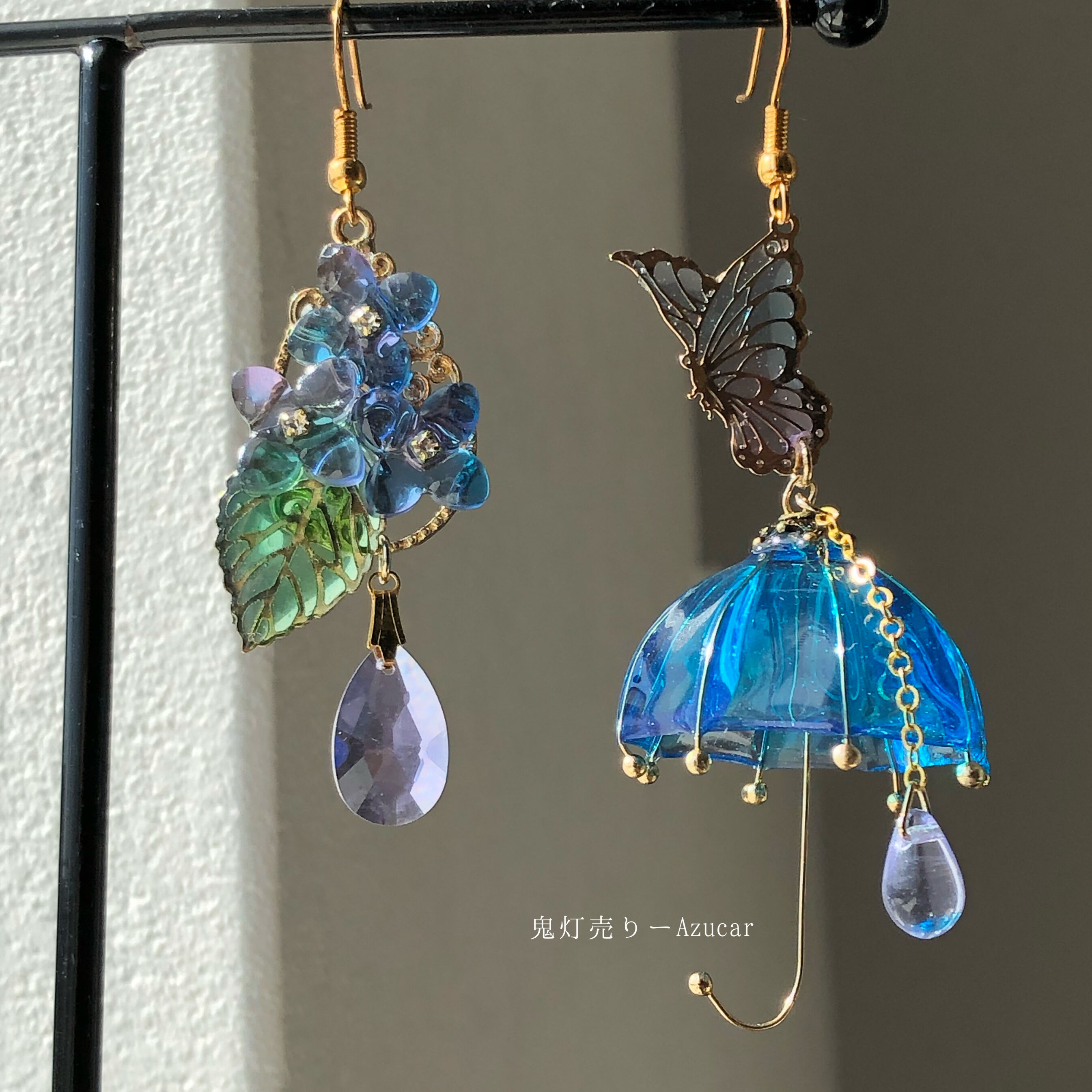 蓮 鬼灯 紫陽花　カラーチェンジ ピアス／イヤリング　着物　浴衣　和装小物 original