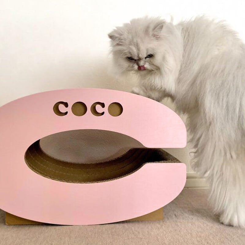 A/B/C/D/E】お名前が入れられる！アルファベット型の猫の爪とぎ