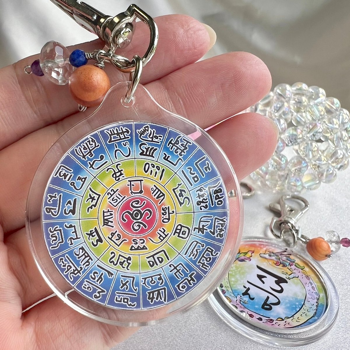 龍体文字フトマニ図御守り♡丸型♡両面キーホルダータイプ♡お 龍体文字フトマニ図御守り♡丸型♡両面キーホルダータイプ♡お