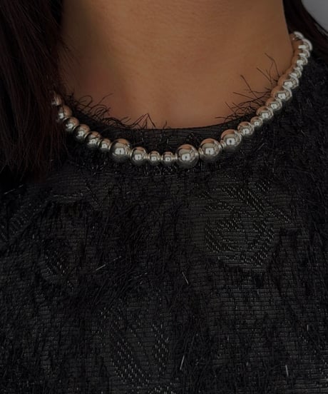 Asymmetrical Silver Pearl Necklace