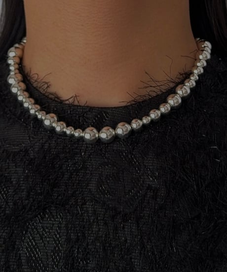 Asymmetrical Silver Pearl Necklace