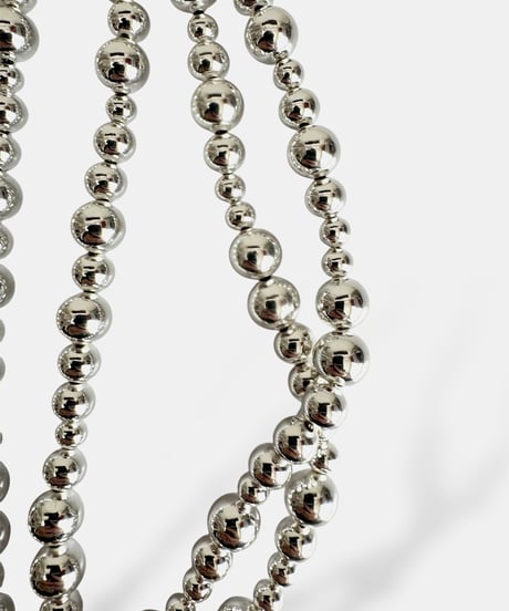 Asymmetrical Silver Pearl Necklace