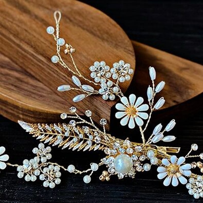 サイドクリップ、ピン型 花小枝アクセサリー | TOSSIO