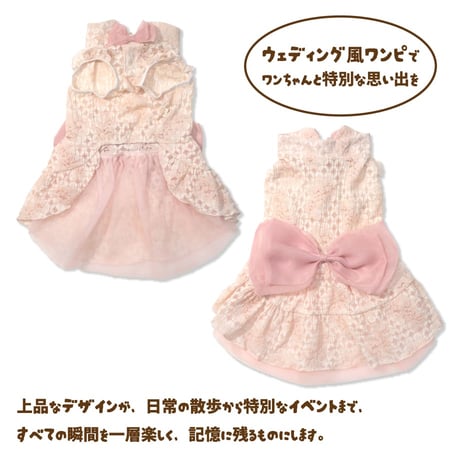ウェディング風レースワンピ  8～10kg XL XXL【在庫限りで終売】