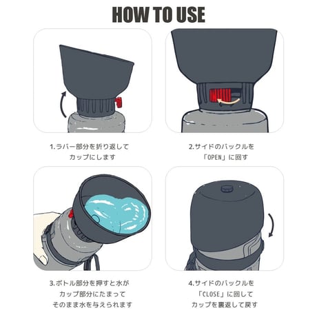 TREKNINE FOLDABLE PET WATER BOTTLE 折りたたみ式給水ボトル 600ml