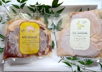 新潟県特産お得セット 　朝日豚２袋、越の鶏２袋