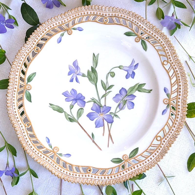 1889～1922年のRoyalCopenhagenフローラダニカのヒメツルニチニチソウ