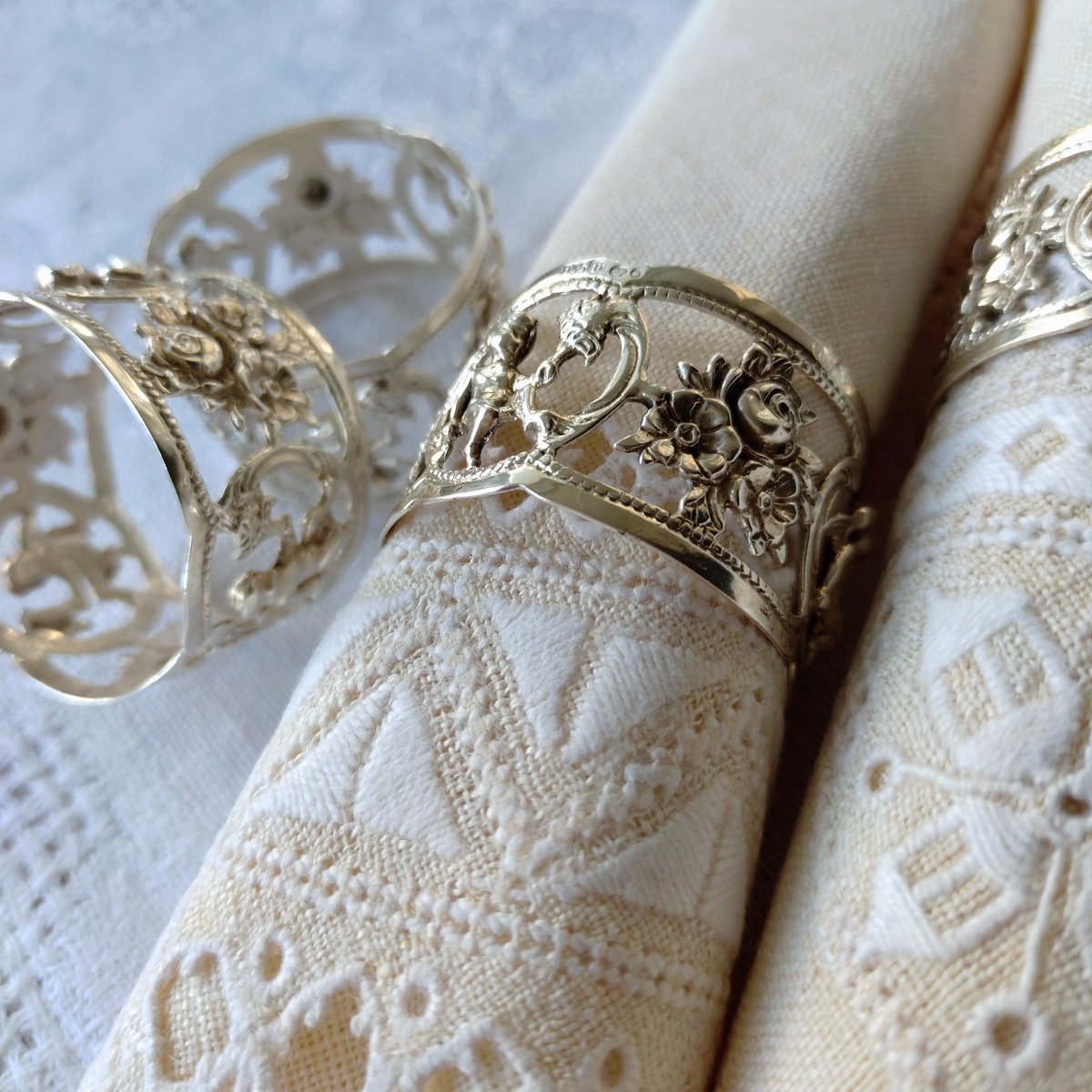 ALBO/AlbertBodemerドイツシルバー835のナプキンリング直径約3.5～3.6㎝