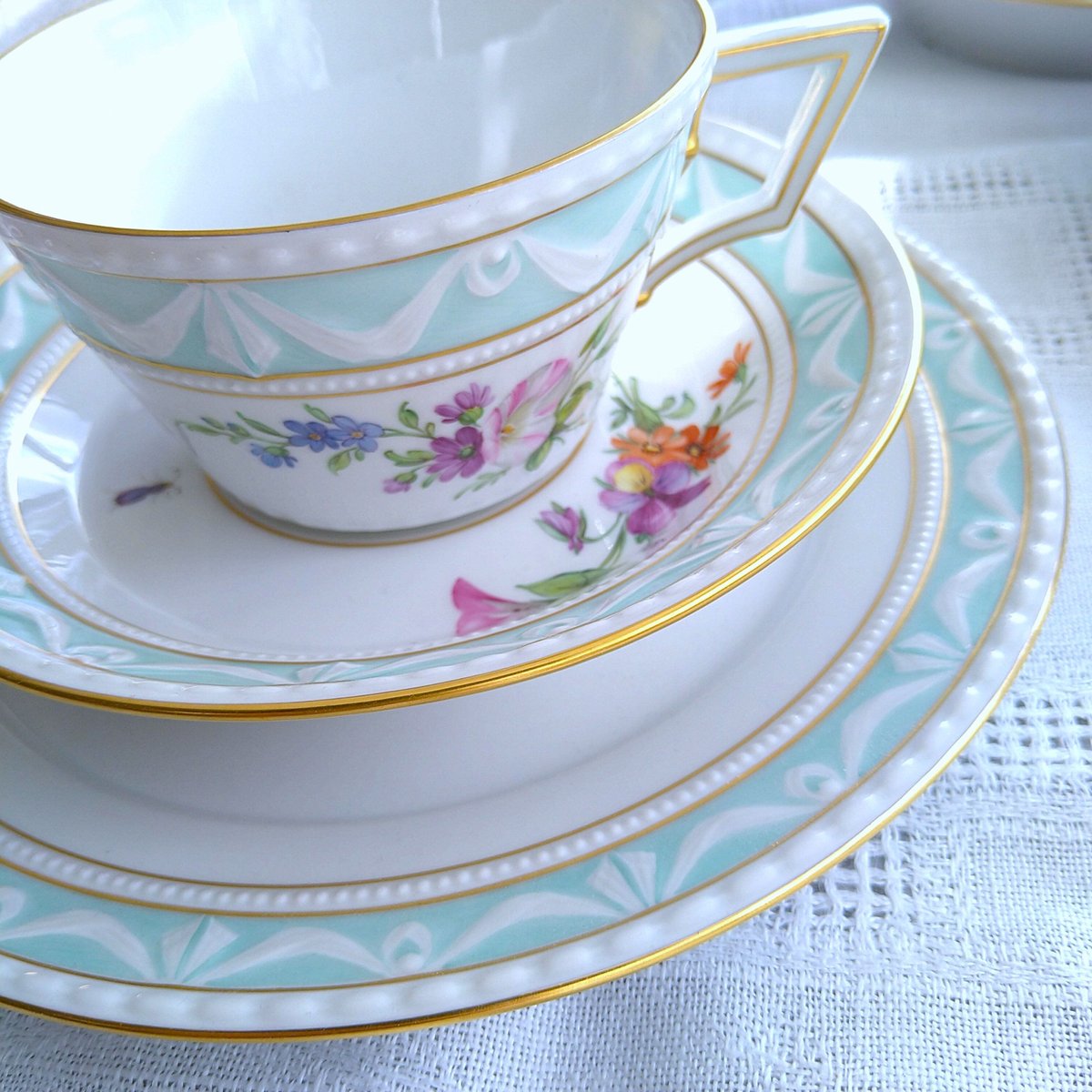 KPMベルリンプレート金彩花フルーツ