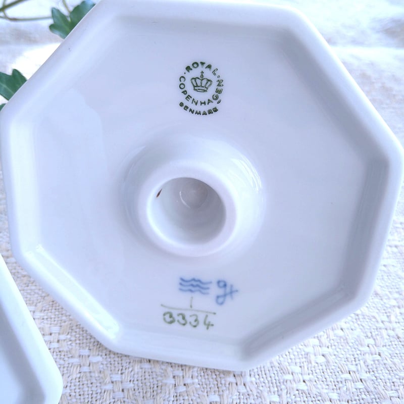 ロイヤルコペンハーゲンキャンドルホルダー8角形ペア大